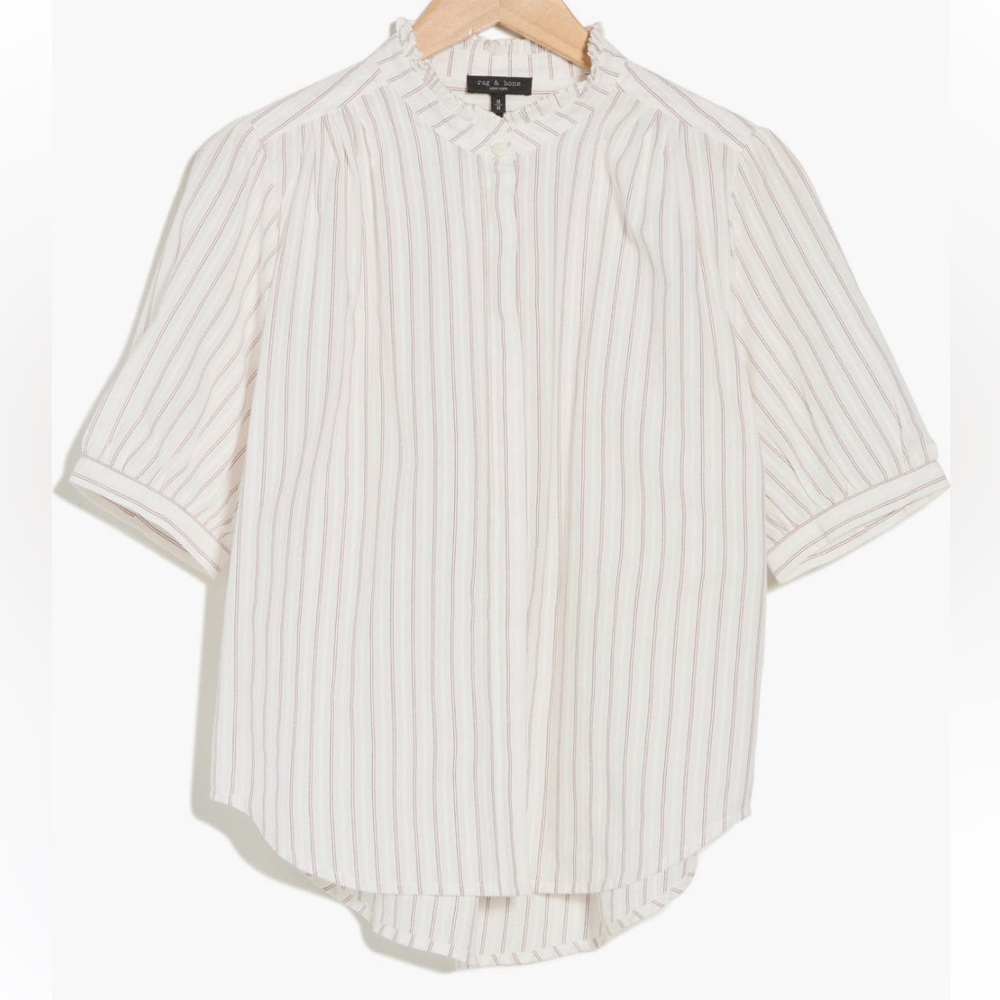 NEW rag & bone Jordan button down shirt puff shoulder XXS